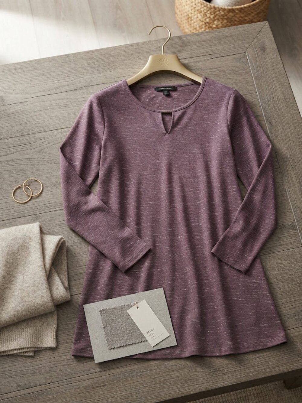 Long-Sleeve Heathered Purple exoffico top
